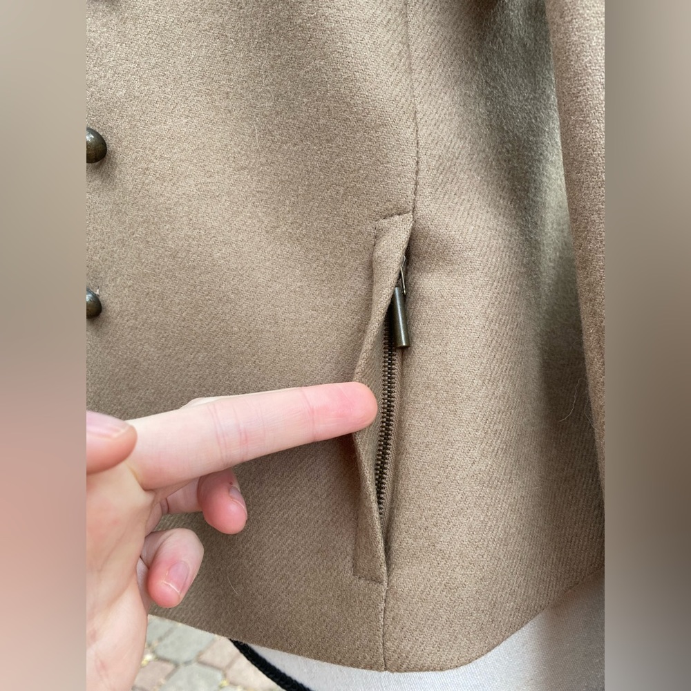 Akris Punto camel color wool angora military style jacket- Small/6 - Picture 8 of 9
